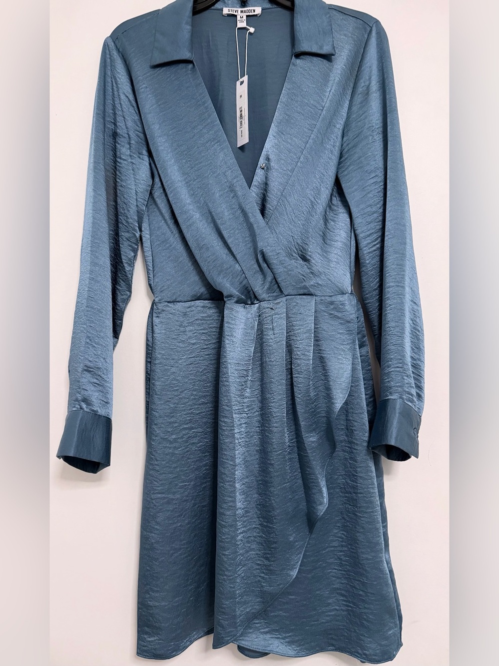 Steve Madden Dusty Blue Satin Dress